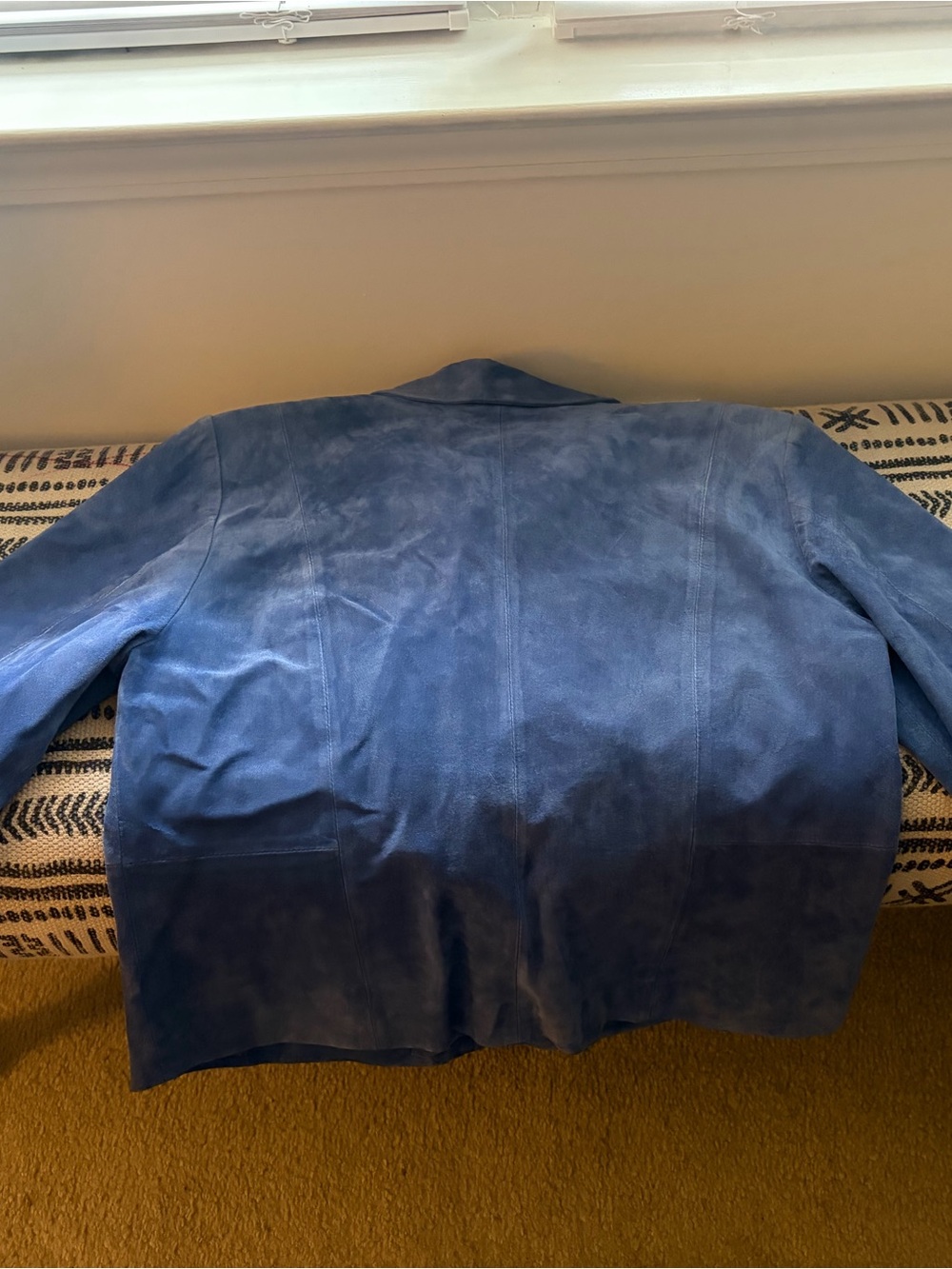 Women's Blue Lightweight Suede Shirt Jacket